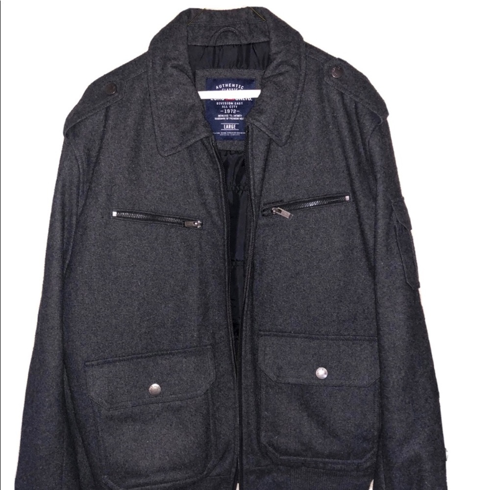 Ecko Unlimited Wool With Polyester Lined Jacket - Grey Size Large